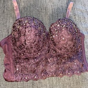Sparkly dark mauve bustier ✨